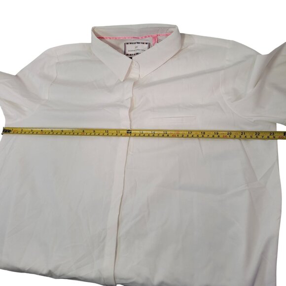Modern Ambition Women's Long Sleeve White Button-Up Collared Shirt Size Large - Picture 11 of 13